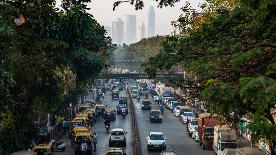 City traffic of Bombay.